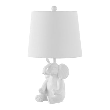 Kairi 21" Modern Shabby Chic Resin/Iron Happy Elephant LED Kids' Table Lamp with Phone Stand - JONATHAN Y